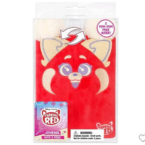 Disney Pixar Turning Red Panda Plush Journal with 2 Pom Pom Pens